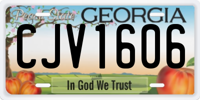GA license plate CJV1606