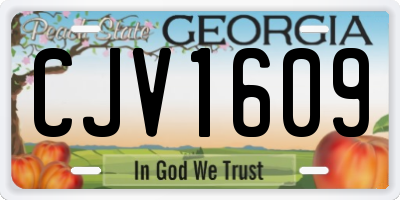 GA license plate CJV1609