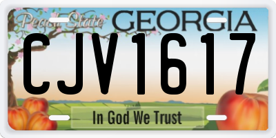 GA license plate CJV1617