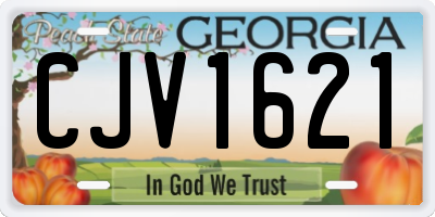 GA license plate CJV1621
