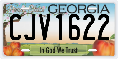 GA license plate CJV1622
