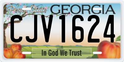 GA license plate CJV1624