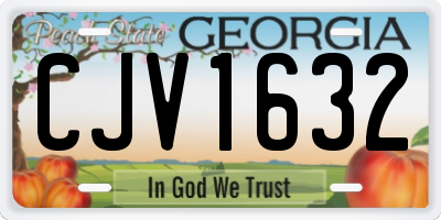 GA license plate CJV1632