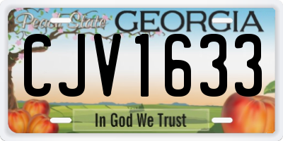 GA license plate CJV1633