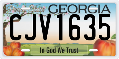 GA license plate CJV1635