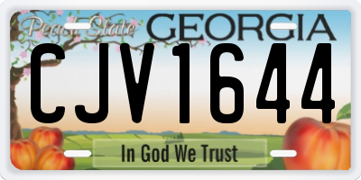 GA license plate CJV1644