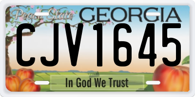 GA license plate CJV1645