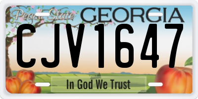 GA license plate CJV1647
