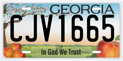 GA license plate CJV1665