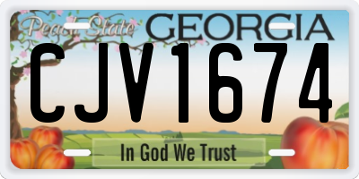 GA license plate CJV1674