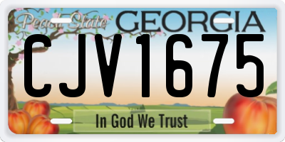 GA license plate CJV1675