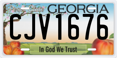 GA license plate CJV1676