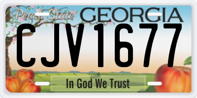 GA license plate CJV1677