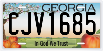 GA license plate CJV1685