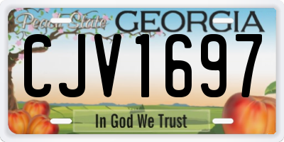 GA license plate CJV1697