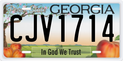 GA license plate CJV1714
