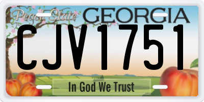 GA license plate CJV1751