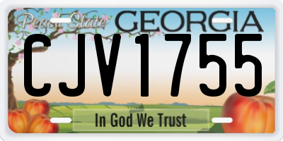 GA license plate CJV1755
