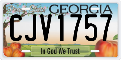 GA license plate CJV1757