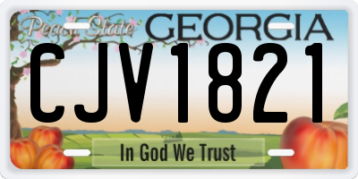 GA license plate CJV1821