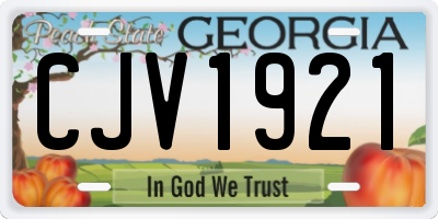 GA license plate CJV1921