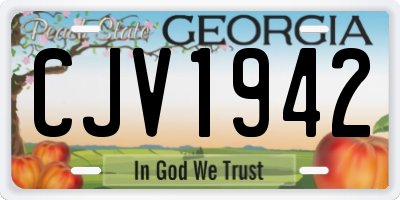 GA license plate CJV1942