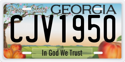 GA license plate CJV1950
