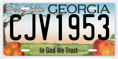 GA license plate CJV1953