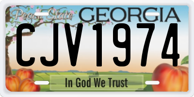 GA license plate CJV1974