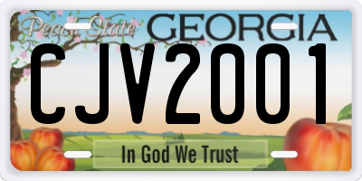 GA license plate CJV2001