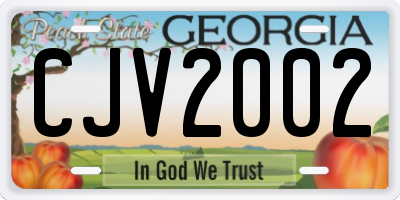 GA license plate CJV2002