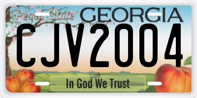 GA license plate CJV2004