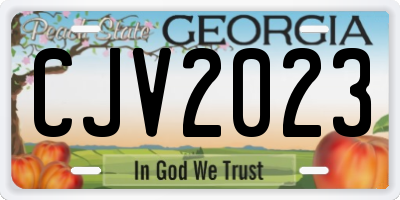 GA license plate CJV2023