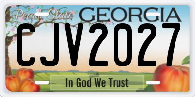 GA license plate CJV2027