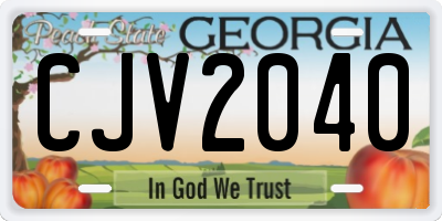 GA license plate CJV2040