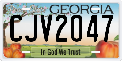 GA license plate CJV2047