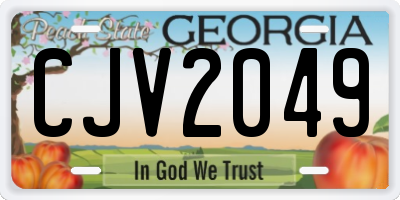 GA license plate CJV2049