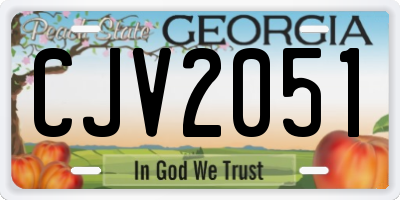 GA license plate CJV2051