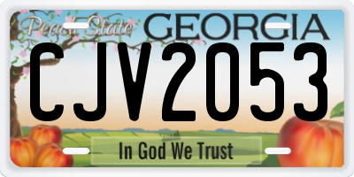 GA license plate CJV2053