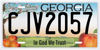 GA license plate CJV2057