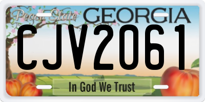 GA license plate CJV2061
