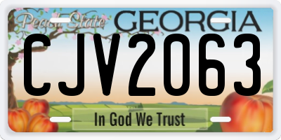 GA license plate CJV2063