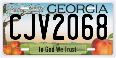 GA license plate CJV2068