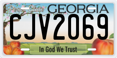 GA license plate CJV2069