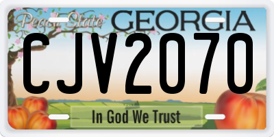 GA license plate CJV2070