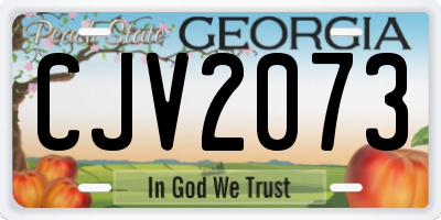 GA license plate CJV2073