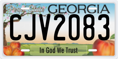 GA license plate CJV2083