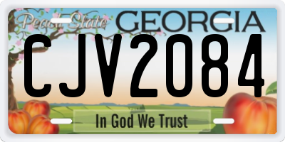 GA license plate CJV2084
