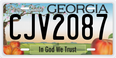 GA license plate CJV2087