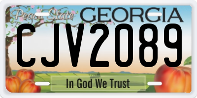 GA license plate CJV2089